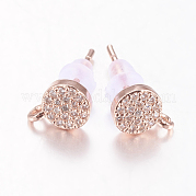 Латунные серьги-гвоздики из циркония ZIRC-E132-11B-RG