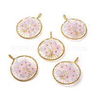 Natural Quartz Crystal Charms, with Top Golden Plated Iron Loops, Star Cut  Round Beads, 12x10x10mm, Hole: 1.8mm