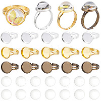 Abaodam 10pcs Polishing Ring Setting Rings Making Kits Golden Ring Brass  Ring Adjustable Finger Ring Blank Bases Ring Blanks for Finger Ring Base