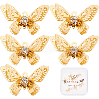 20Pcs Box Leaf Pattern Charms 18K Gold Plated 3-Petal Leaf Charm Component  