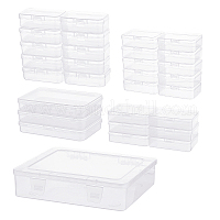 BENECREAT 8 Pack 6x3.5x0.8 Inch Rectangle Clear Plastic Storage Box with  Double Hinged Lids for Photo, Pencil, Craft Tools, and Other Small