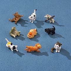 9 ciondolo ciondolo gatto in resina 3d simpatico ciondolo animale in resina forma mista per borsa portachiavi gioielli decorata facendo artigianato, colore misto, 39.7x35mm, Foro: 2 mm