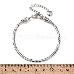 Устойчивые к потускнению браслеты из европейской круглой змейки из нержавеющей стали 304&nbsp;STAS-J015-05