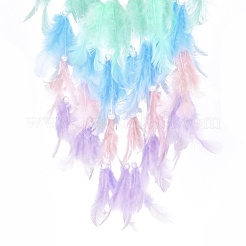 Железная тканая паутина/сетка с подвесками из перьев&nbsp;AJEW-P097-08