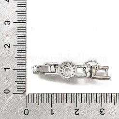 Fermoirs repliables en laiton micro pave zircone cubique transparente&nbsp;KK-R222-04P