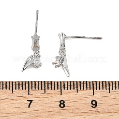 Boucles d'oreilles puces en laiton Shegrace serties de micro-pavés de zircone cubique&nbsp;XGRQ4N869-713P