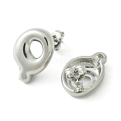 Boucles d'oreilles en laiton plaqué à crémaillère&nbsp;EJEW-S222-01P-Q
