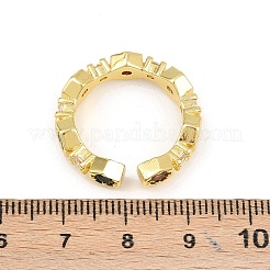 Манжеты из латуни с микро паве кубический цирконий для женщин&nbsp;RJEW-Z113-46G