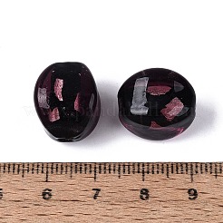 Perles en verre d'argent feuille manuelles&nbsp;FOIL-N034-01F
