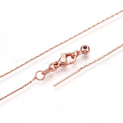 Регулируемые слайдер латунные бостонские звенья цепи ожерелья для мужчин и женщин&nbsp;NJEW-G160-12RG