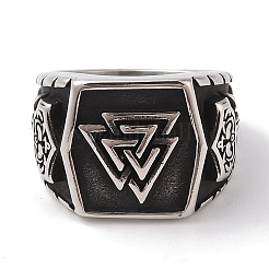 Кольца valknut из нержавеющей стали viking 304&nbsp;RJEW-U005-06A-AS