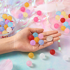 100шт 10 цвета прозрачные акриловые бусины&nbsp;FACR-BT0001-02