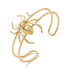Halloween-Spinnen-Armreifen aus Edelstahl 304 mit offenem Manschettenverschluss&nbsp;SA-CBA0444-01G