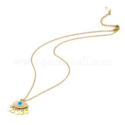 Колье с подвеской от сглаза из смолы&nbsp;NJEW-M199-01G