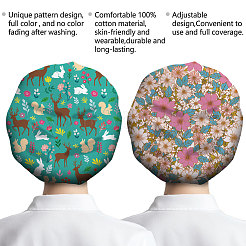 2 шт. 2 стиля хлопковые регулируемые набивные шапки с принтом рабочие кепки для женщин и мужчин&nbsp;AJEW-DR0002-26B