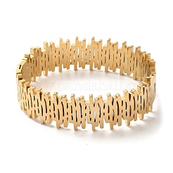 Brazaletes de acero inoxidable 304 con diseño de rayas verticales para mujer&nbsp;BJEW-C078-03G