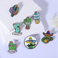 Spilla smaltata cactus 7 pz 7 stile&nbsp;JEWB-SZ0002-01