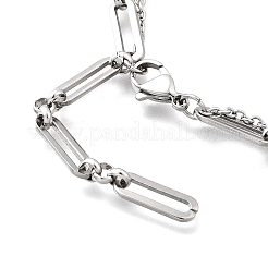 Браслеты из нержавеющей стали 304 с цепочкой и скрепками&nbsp;BJEW-JB12331-02