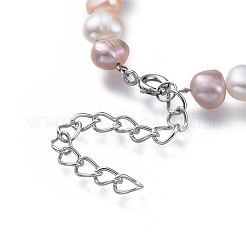 Bracciali di perle d'acqua dolce naturali&nbsp;BJEW-JB05122-02