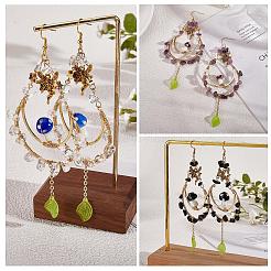 Большие серьги-капли с подвесками из натурального аметиста&nbsp;EJEW-SW00016-03