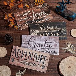 Настенные украшения из натурального дерева для украшения дома входной двери&nbsp;AJEW-FG0001-26