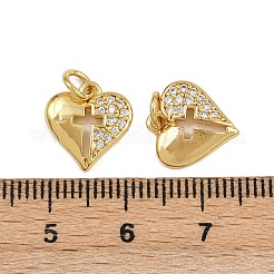 Pendentifs avec zircon cubiques à micro-pavés en laiton&nbsp;ZIRC-I367-01G-01