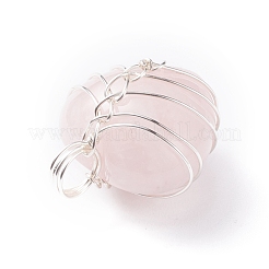 Naturel rose pendentifs en pierres fines de quartz&nbsp;PALLOY-JF01303-04
