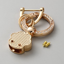 Llaveros con resorte y anillos de resorte de aleación con rhinestone hechos a mano&nbsp;FIND-TAC0027-26A-G