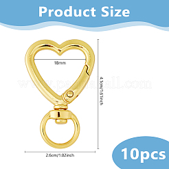 10 шт. застежка-крючок из цинкового сплава в форме сердца&nbsp;FIND-DC0007-57G