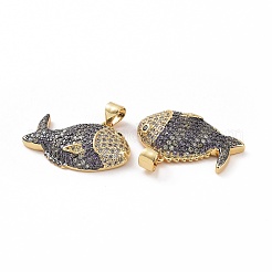 Pendenti in zirconi cubici trasparenti in micro pavè di ottone&nbsp;ZIRC-F135-03G-01