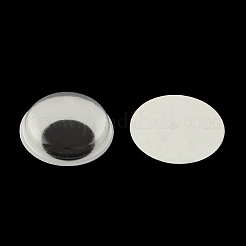 Noir et blanc tortiller plastique yeux écarquillés boutons bricolage accessoires artisanat scrapbooking jouets avec étiquette emplâtre sur le dos&nbsp;KY-S002B-12mm