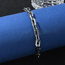 Браслеты-цепочки из нержавеющей стали прямоугольник 201&nbsp;X-BJEW-N240-06P