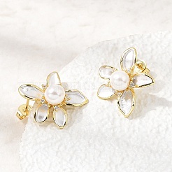 Boucles d'oreilles en laiton avec micro pavé d'émail zircone cubique&nbsp;CU-CBABA66-12C-G