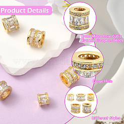 5 Stück 5 Stile Messing Micro Pave Zirkonia European Beads&nbsp;KK-CJ0005-77