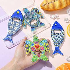 4шт 4 стиля меламиновый магнит на холодильник открывалка для бутылок&nbsp;AJEW-CJ0001-54