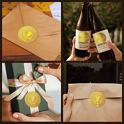 Пластиковые самоклеящиеся наклейки с тиснением из золотой фольги&nbsp;DIY-WH0211-367