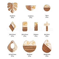 20 colgante de resina y madera de nogal de 10 estilos.&nbsp;RESI-LS0001-22