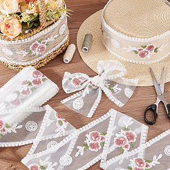 15 ярд полиэстеровой сетчатой ленты для вышивки цветов&nbsp;SRIB-GA0001-11A