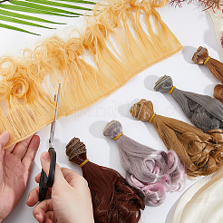 6 шт. 6 цвета высокотемпературное волокно длинная грушевидная завивка прическа кукольный парик волосы&nbsp;DOLL-DC0001-06A