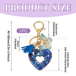 Llaveros de resina con forma de corazón y mariposa&nbsp;KEYC-TADJ0001-01E