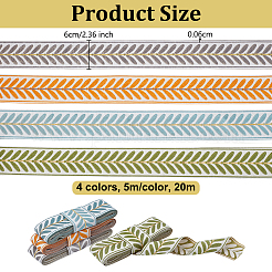 Rubans jacquard en polyester 20 couleurs 4m&nbsp;SRIB-OC0001-09