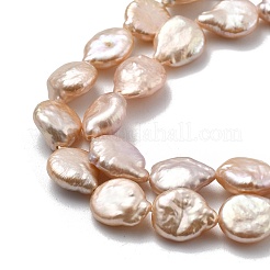 Fili di perle di perline keshi barocche naturali&nbsp;PEAR-P064-08F-05D