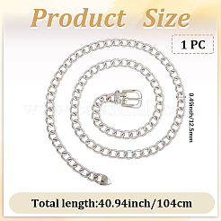 1 chaîne de taille en aluminium avec boucle en alliage&nbsp;AJEW-GF0010-97P