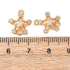 Ciondoli connettore in ottone con pavé di zirconi cubici trasparenti&nbsp;CU-CBAEC99-08G