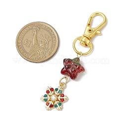 Thème de Noël alliage émail avec décoration pendentif en strass&nbsp;KEYC-JKC00977-01