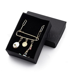Collares pendientes de esmalte de latón mal de ojo&nbsp;NJEW-JN03053-01