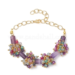 3 Stück Gliederarmbänder aus natürlichen gemischten Edelsteinperlen&nbsp;BJEW-JB12164