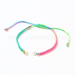 Fabrication de bracelet de perles tressées en fil de nylon réglable&nbsp;AJEW-JB00792
