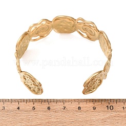 Bracciali rigidi aperti da donna in acciaio inossidabile 304 con fiore di rosa cavo.&nbsp;SA-CBABC9E-01G