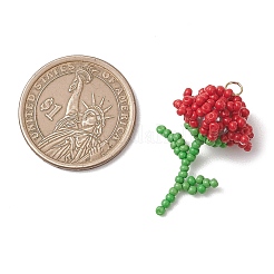 Подвески в виде цветов из стеклянного бисера&nbsp;PALLOY-MZ01224-03